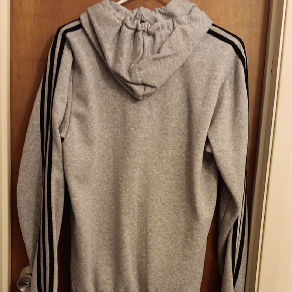 Adidas Gray Performance Jacket with Black Stripes - Picture 3 of 3